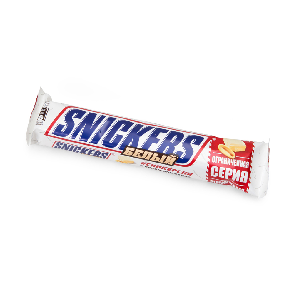 Шоколадный батончик Snickers Белый