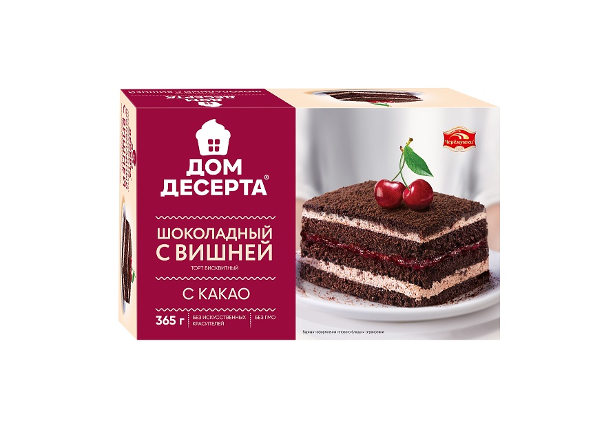 ТОРТ ЧЕРЕМУШКИ ШОКОЛАДНЫЙ С ВИШНЕЙ 365ГР