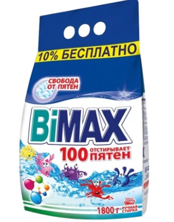 СТИРАЛЬНЫЙ ПОРОШОК БИМАКС 1,8КГ 100 ПЯТЕН