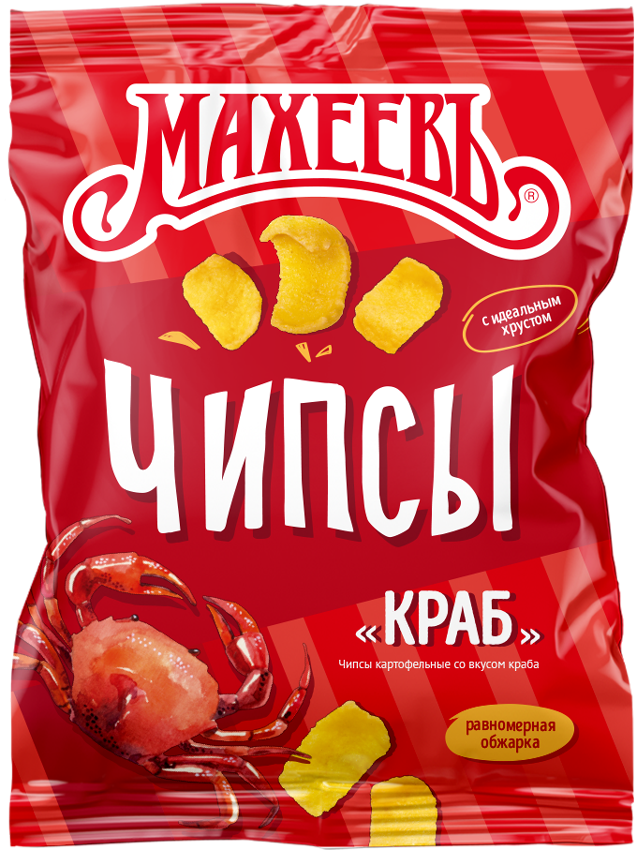 ЧИПСЫ МАХЕЕВ 80ГР СО ВКУСОМ КРАБА