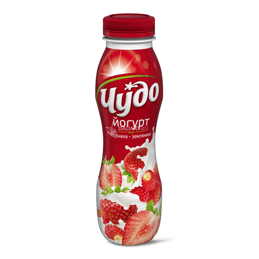 БЗМЖ ЙОГУРТ ЧУДО ПИТЬЕВОЙ КЛУБНИКА/ЗЕМЛЯНИКА 1,9% 260ГР