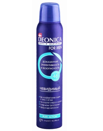 АНТИПЕРСПИРАНТ ДЕОНИКА НЕВИДИМЫЙ Д/МУЖЧИН 200МЛ