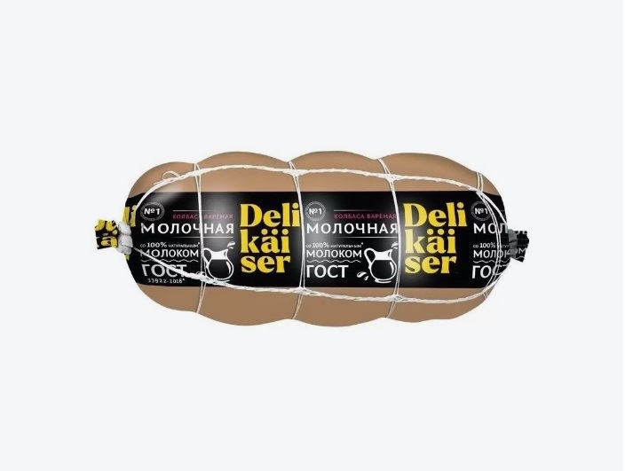 КОЛБАСА DELIKAISER МОЛОЧНАЯ В ОБВЯЗКЕ 400ГР