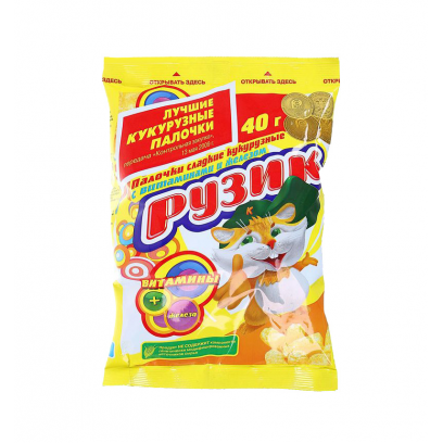 КУКУРУЗНЫЕ ПАЛОЧКИ РУЗИК 40ГР КУКУРУЗНЫЕ ПАЛОЧКИ РУЗИК 40ГР