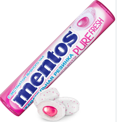 ЖЕВАТЕЛЬНАЯ РЕЗИНКА МЕНТОС РОЛЛ ТУТТИ-ФРУТИ 15,5ГР