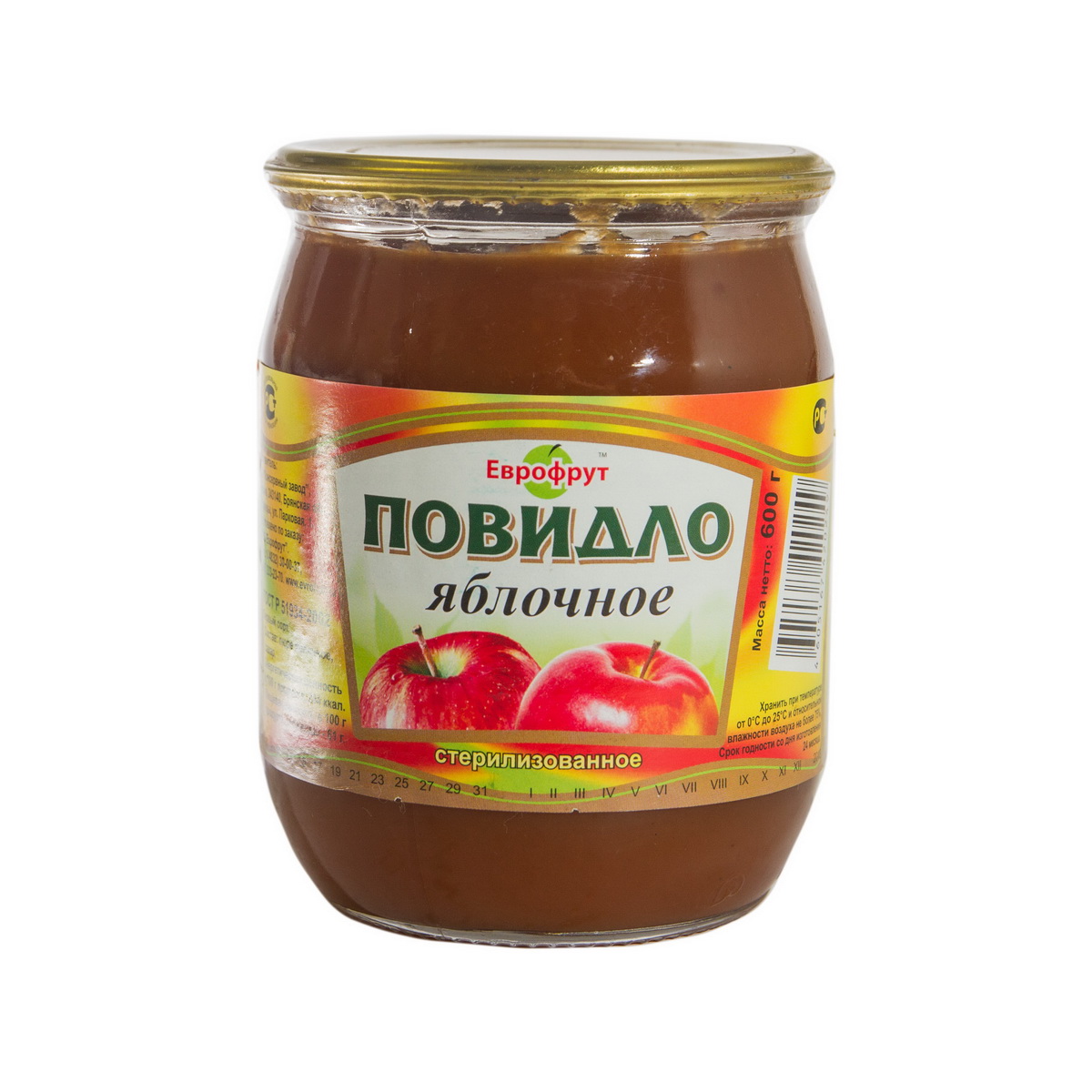 ПОВИДЛО ЯБЛОКО ЕВРОФУД СТ/Б 600ГР