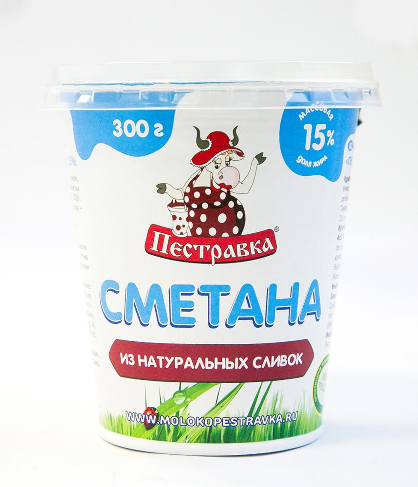 БЗМЖ СМЕТАНА ПЕСТРАВКА П/СТ 15% 300ГР