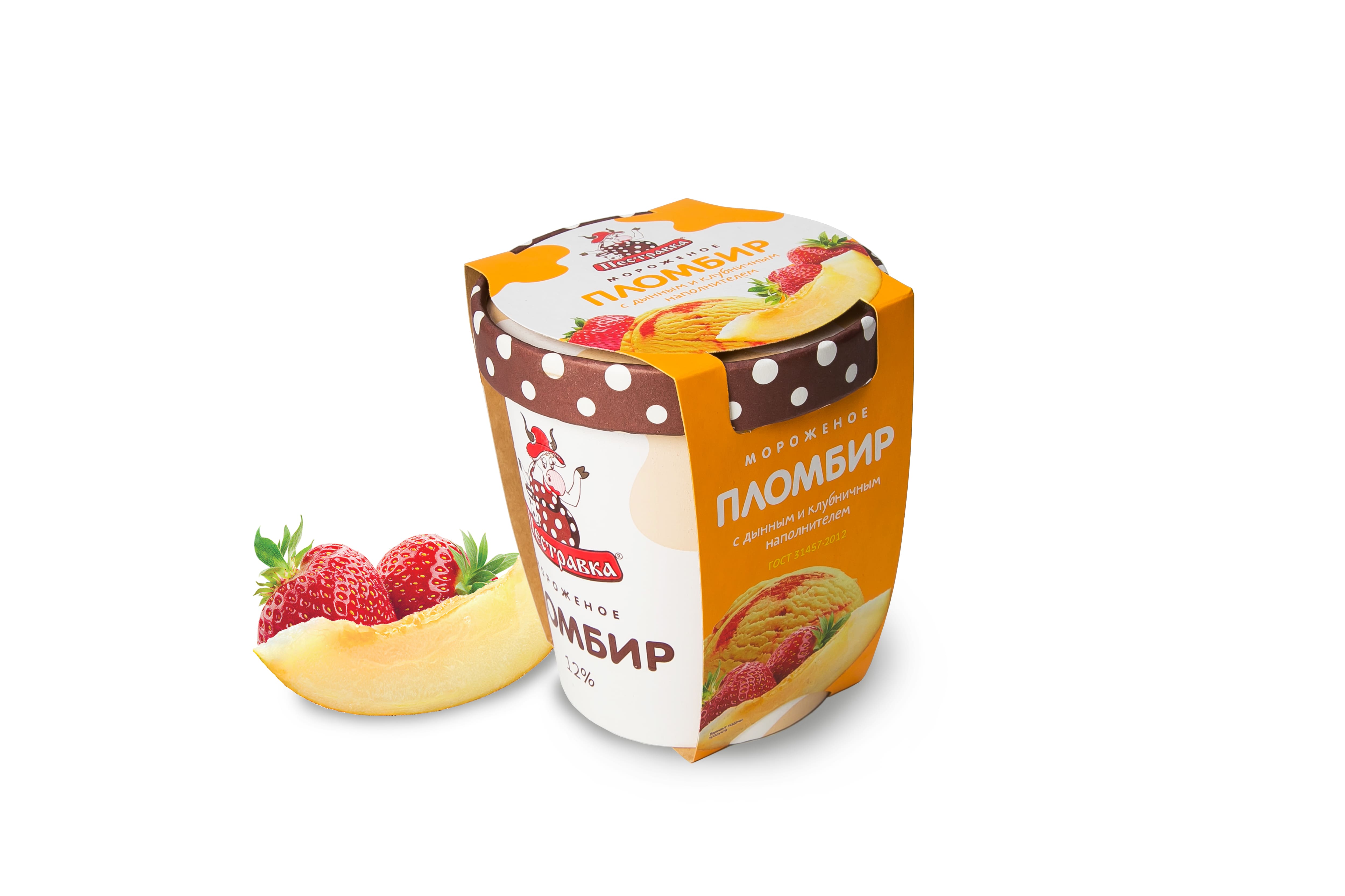 БЗМЖ МОРОЖЕНОЕ ПЕСТРАВКА ВЕДЕРКО ПЛ ДЫНЯ/КЛУБНИКА 12% 270ГР