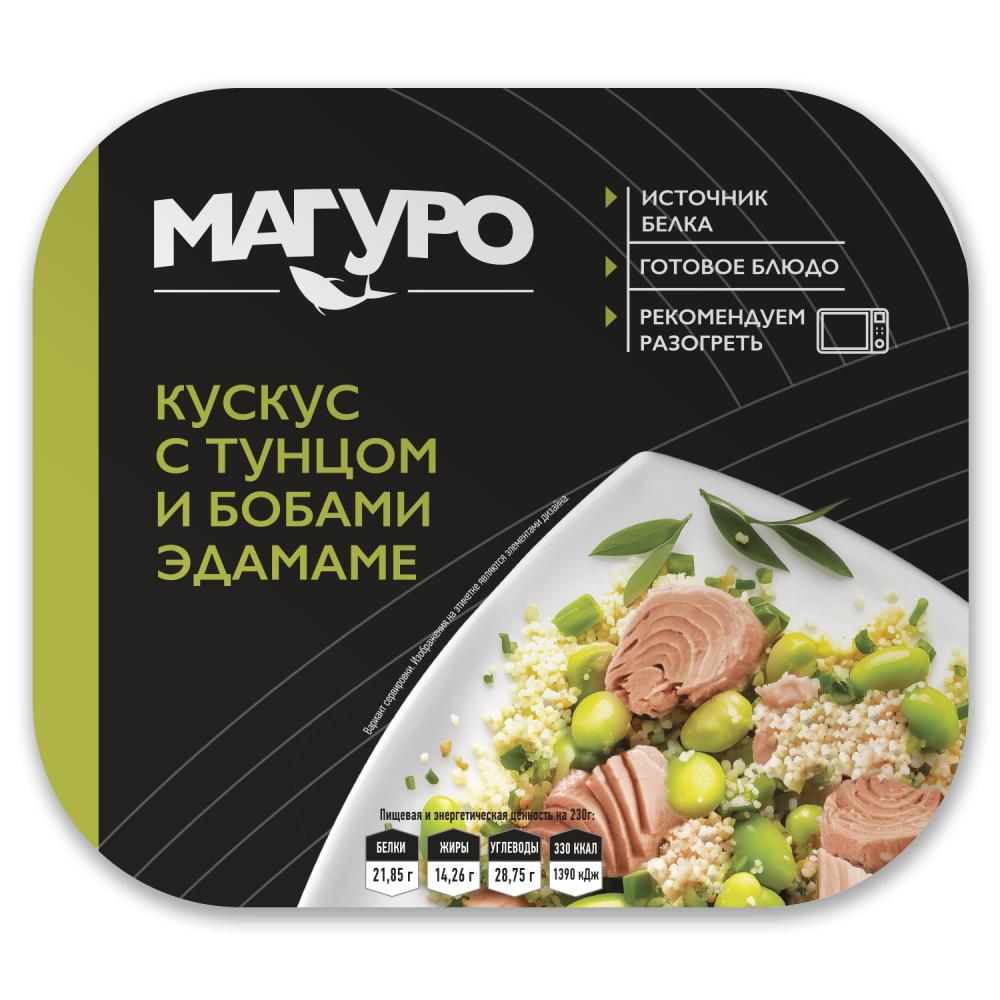 КУСКУС С ТУНЦОМ И БОБАМИ ЭДАМАМЕ МАГУРО ОХЛ 230ГР