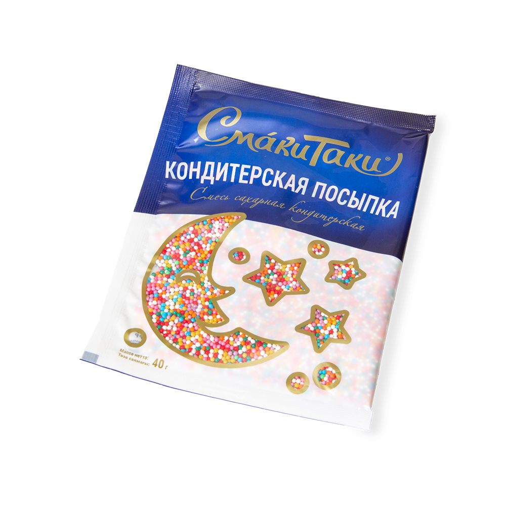 ПОСЫПКА КОНДИТЕРСКАЯ БИСЕР ЯРКИЙ И ВЕРМИШЕЛЬ СМАКИ 40ГР