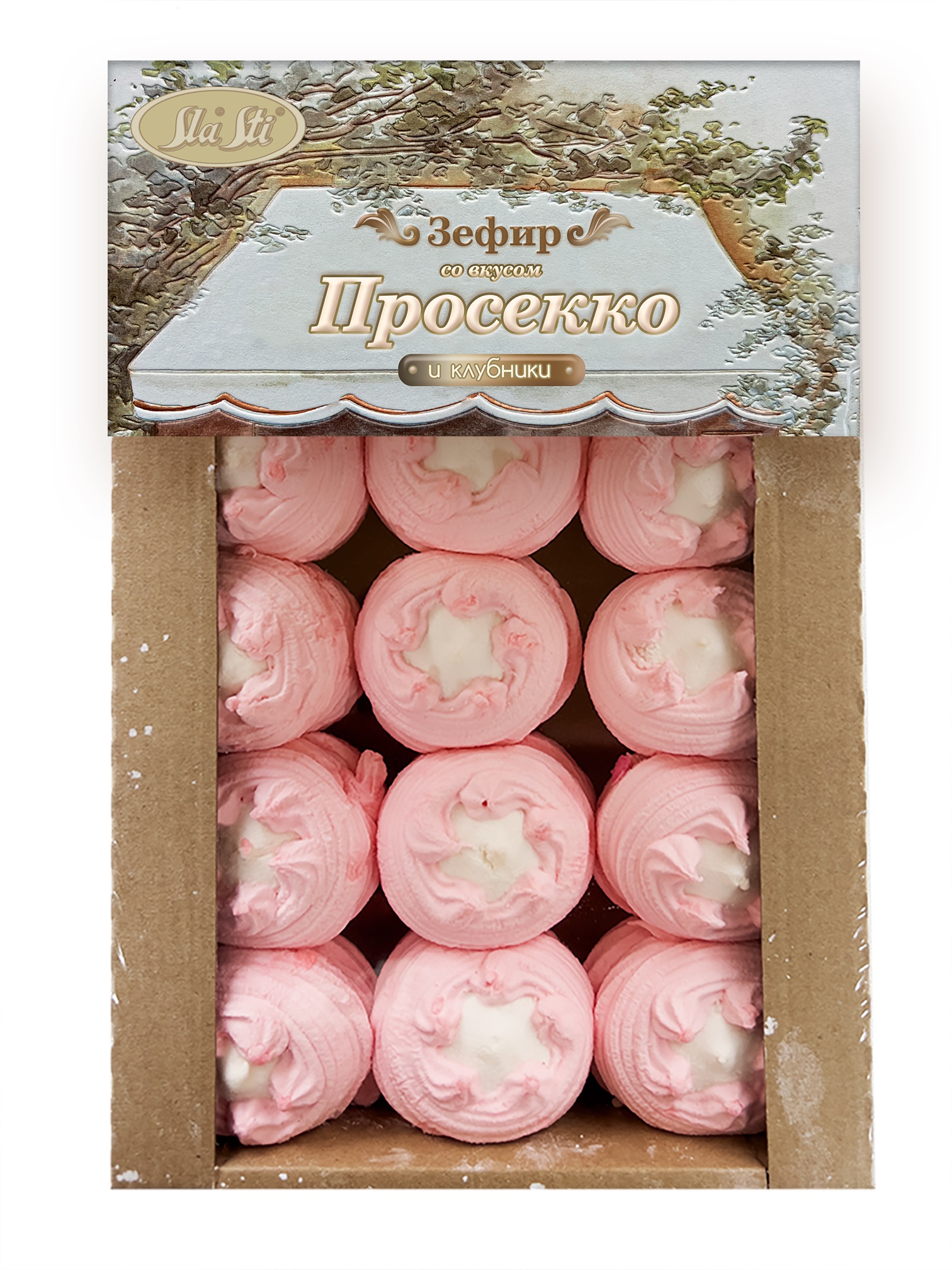 ЗЕФИР СЛАСТИ НЕГЛАЗ. ПРОСЕККО С КЛУБНИКОЙ, ФАС. 0,75КГ