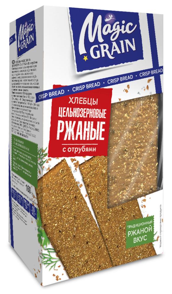 ХЛЕБЦЫ МЭДЖИК ЦЕЛЬНОЗЕРНОВЫЕ РЖАНЫЕ С ОТРУБЯМИ 160ГР