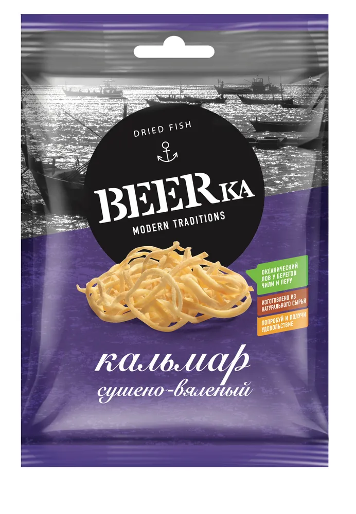 BEERKA ПЕРУАНСКИЙ КАЛЬМАР ФИЛЕ СОЛОМКА 38Г