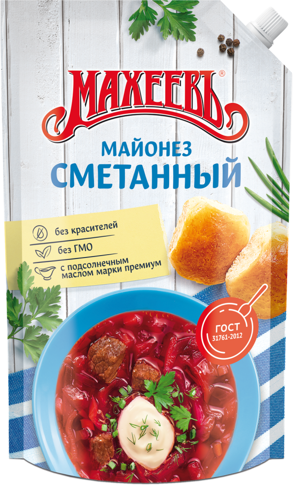 МАЙОНЕЗ МАХЕЕВ СМЕТАННЫЙ 50,5% 800МЛ ДП