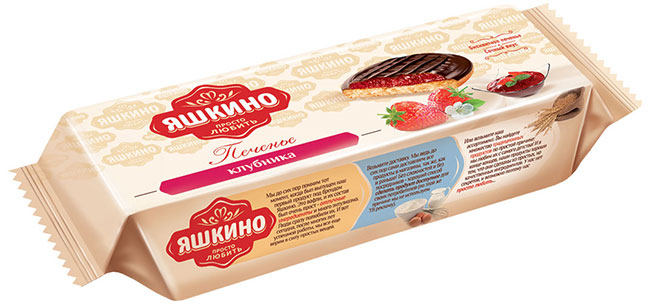 ПЕЧЕНЬЕ ЯШКИНО СДОБНОЕ КЛУБНИКА 137ГР