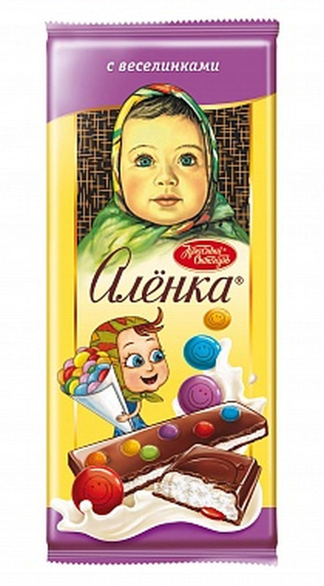 ШОКОЛАД АЛЕНКА С НАЧИНКОЙ С ВЕСЕЛИНКАМИ 87ГР