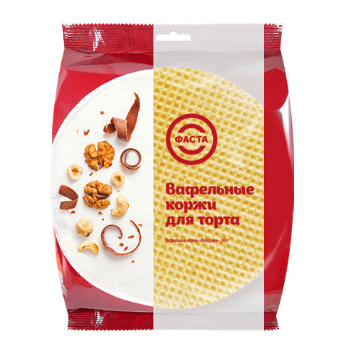 ВАФЕЛЬНЫЕ КОРЖИ КЛАССИКА ФАСТА 90ГР