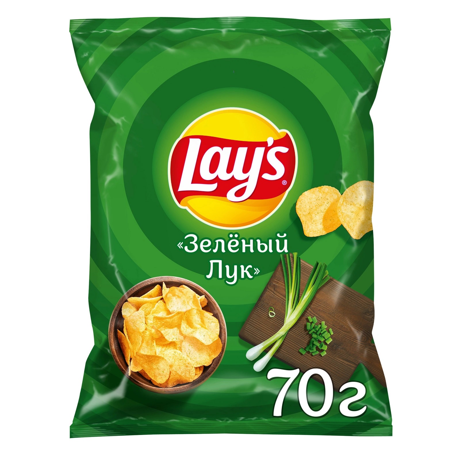ЧИПСЫ ЛЭЙС 70ГР МОЛОДОЙ ЗЕЛЕНЫЙ ЛУК