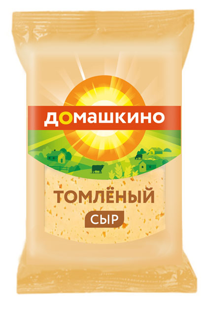 БЗМЖ СЫР ДОМАШКИНО ТОМЛЕНЫЙ ПОЛУТВЕРДЫЙ 45%, БРУСОК ФЛОУ-ПАК 180Г