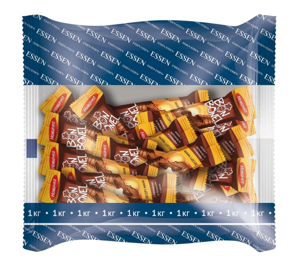 КОНФЕТЫ БОН БОНЕЛЬ КАРАМЕЛЬ/ПЕЧЕНЬЕ/КАКАО ЭССЕН 1КГ