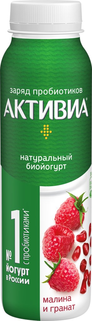 БЗМЖ ЙОГУРТ АКТИБИО ПИТ 1,5% МАЛИНА/ГРАНАТ 260ГР ПЭТ