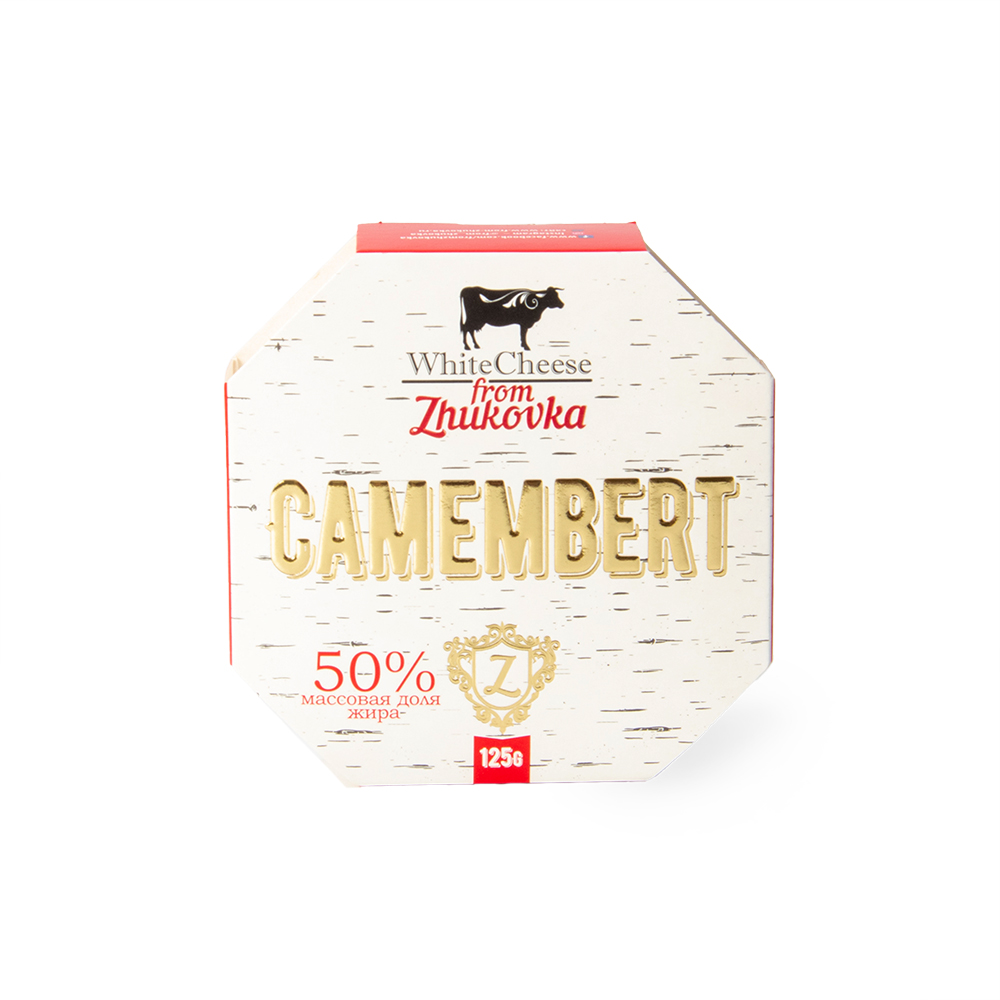 БЗМЖ СЫР КАМАМБЕР WHITE CHEESE FROM ZHUKOVKA 50% 125ГР