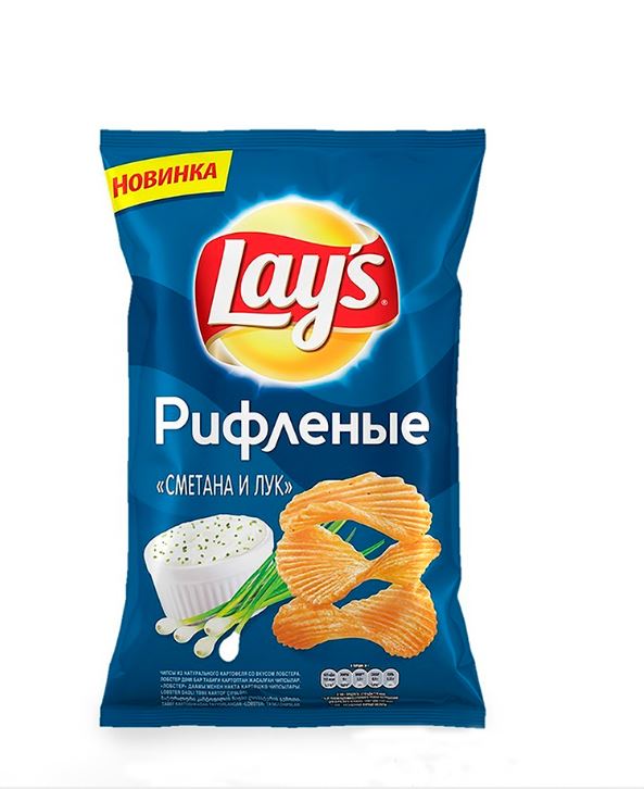 ЧИПСЫ ЛЭЙС 140ГР СМЕТАНА И ЛУК РИФЛЕНЫЕ