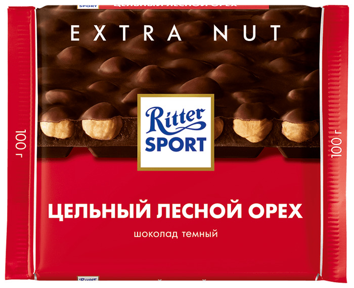 ШОКОЛАД РИТТЕР СПОРТ ТЕМ ЦЕЛЬНЫЙ ЛЕС ОРЕХ 100ГР