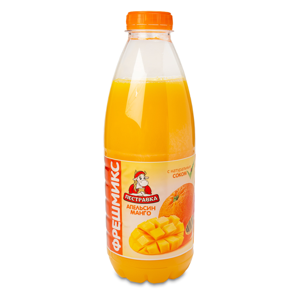 НАПИТОК СЫВОРОТОЧНЫЙ ПЕСТРАВКА С СОКОМ АПЕЛЬСИН-МАНГО 900ГР ПЭТ