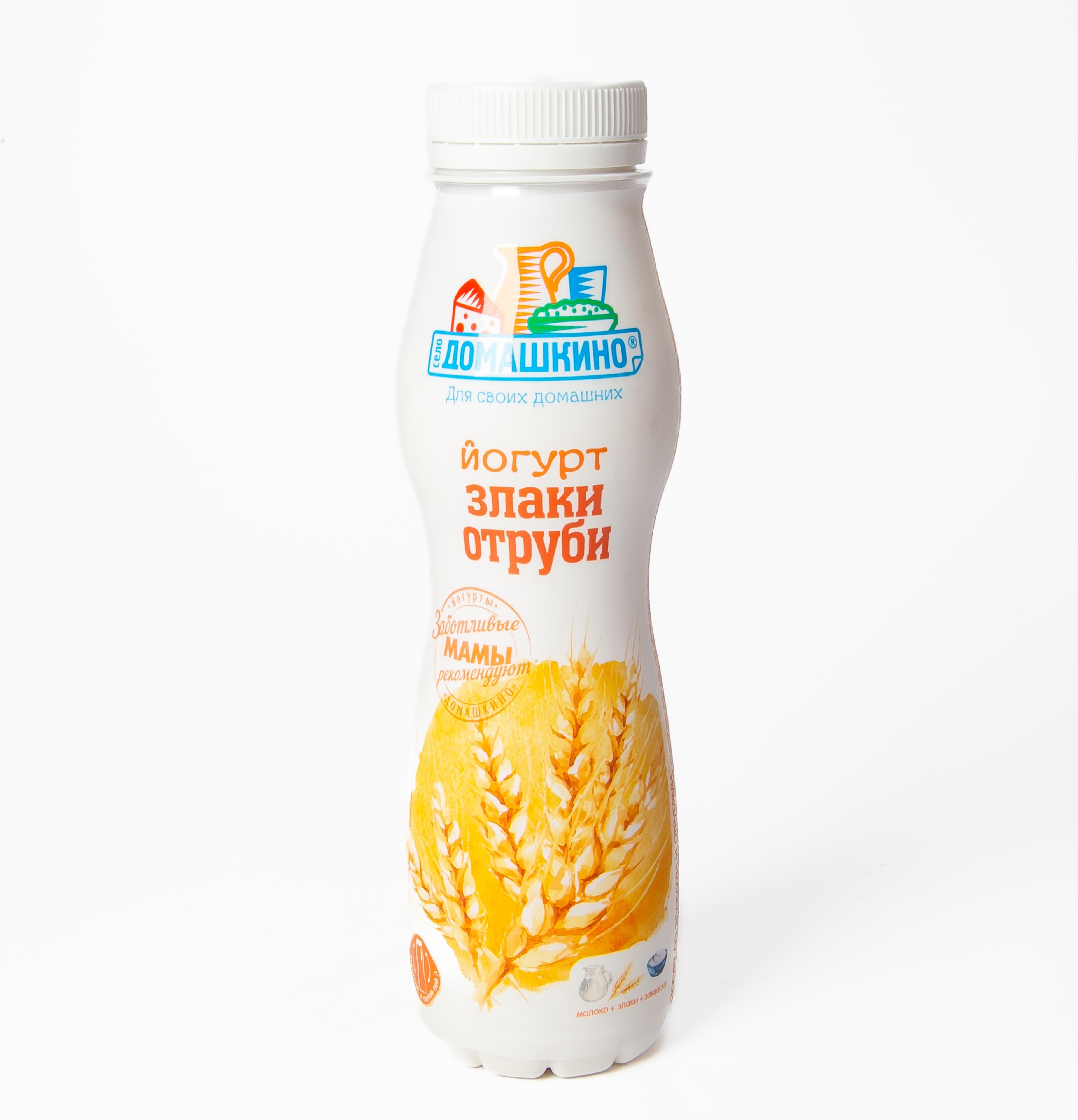 БЗМЖ ЙОГУРТ СЕЛО ДОМАШКИНО 2.0% ЗЛАКИ И ОТРУБИ 270ГР ПЭТ