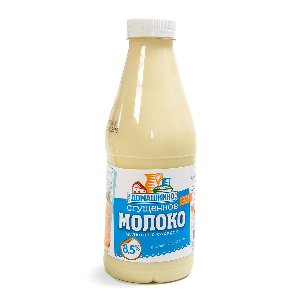 БЗМЖ МОЛОКО ЦЕЛЬНОЕ СГУЩЕННОЕ С САХАРОМ СЕЛО ДОМАШКИНО ПЭТ 1Л