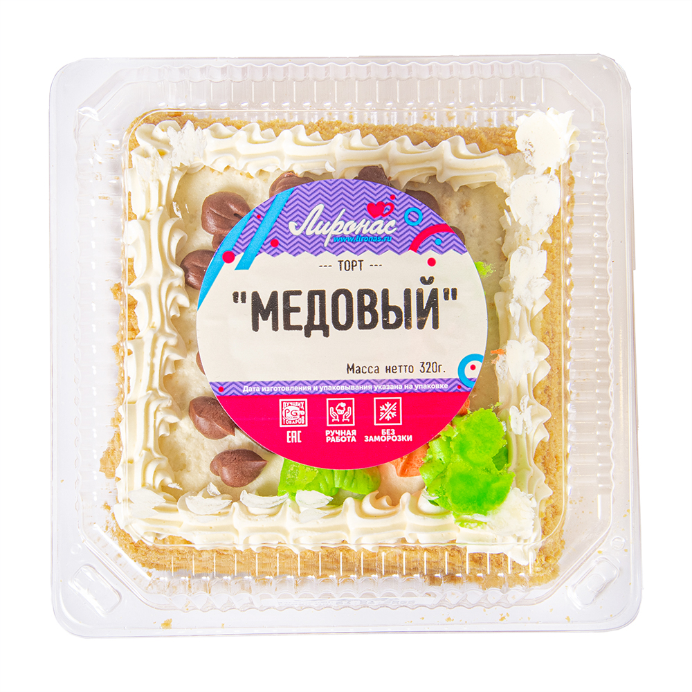ТОРТ ЛИРОНАС МЕДОВЫЙ 320ГР