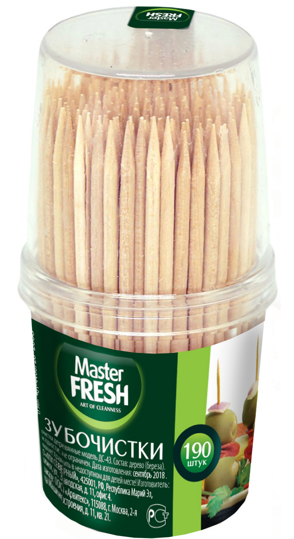 ЗУБОЧИСТКИ MASTER FRESH 190ШТ