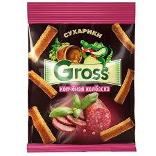 СУХАРИКИ GROSS КОПЧЕНАЯ КОЛБАСКА 40Г