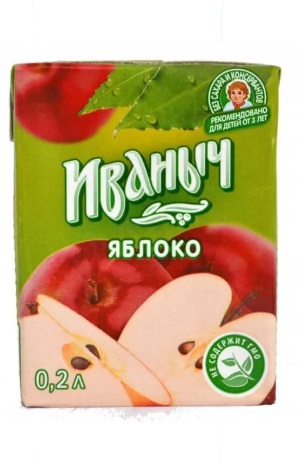 СОК ИВАНЫЧ 0,2Л ЯБЛОКО Т/П СОК ИВАНЫЧ 0,2Л ЯБЛОКО Т/П