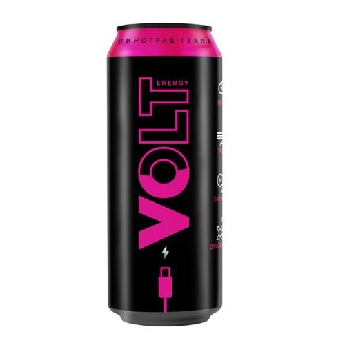 НАПИТОК Б/А ЭНЕРГЕТИЧЕСКИЙ ЭНЕРГИЯ ВОЛЬТА СО ВКУСОМ ВИНОГРАДА И ГУАВЫ 0.45Л Ж/Б