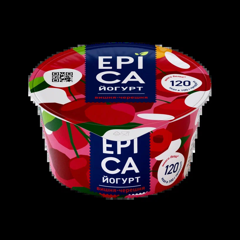 БЗМЖ ЙОГУРТ ЭПИКА 4,8% ВИШНЯ/ЧЕРЕШНЯ 130ГР