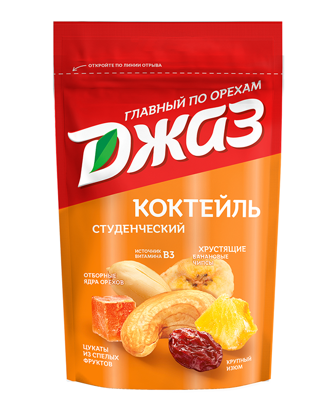 СМЕСЬ ОРЕХОВ И СУХОФРУКТОВ ДЖАЗ КОКТЕЙЛЬ СТУДЕНЧЕСКИЙ 150Г