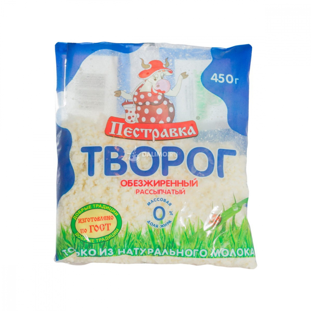 БЗМЖ ТВОРОГ ПЕСТРАВКА 0,3% 450ГР ПАК