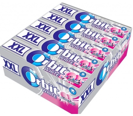 Ж/Р ОРБИТ XXL БЕЛОСНЕЖНЫЙ БАББЛЕМИНТ 20,4ГР