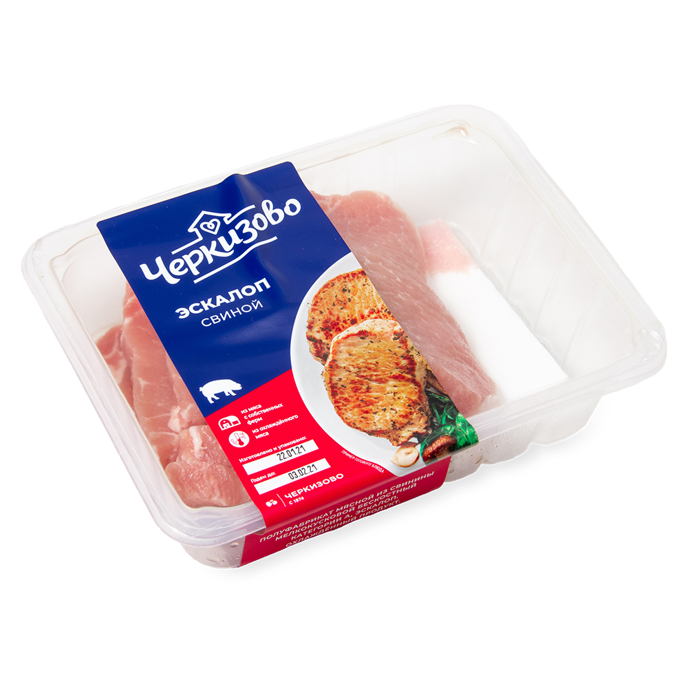 ЭСКАЛОП СВИНОЙ ОХЛ ЛОТОК ЗА ШТ 0.5КГ (КАРБОНАД)