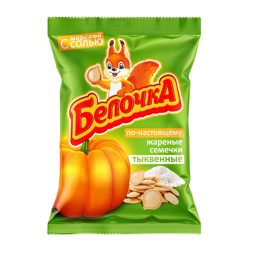 СЕМЕЧКИ БЕЛОЧКА ТЫКВЕННЫЕ СОЛЬ 100ГР