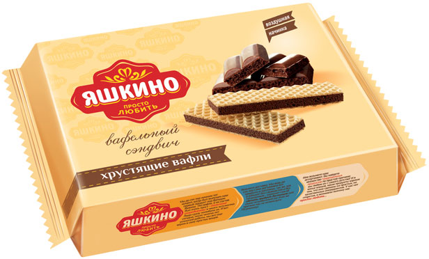 ВАФЛИ ЯШКИНО СЭНДВИЧ 180ГР