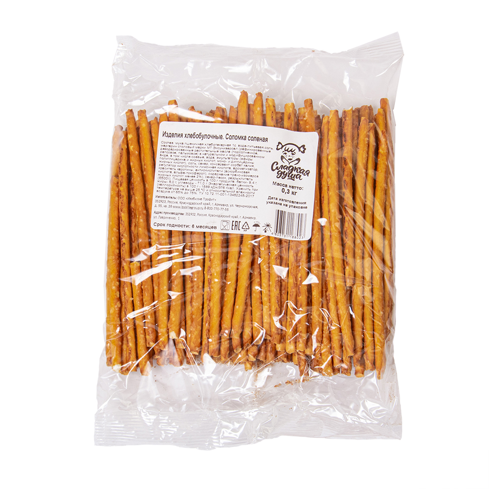 СОЛОМКА СЛАДКАЯ ДУША СОЛЕНАЯ 300ГР СОЛОМКА СЛАДКАЯ ДУША СОЛЕНАЯ 300ГР