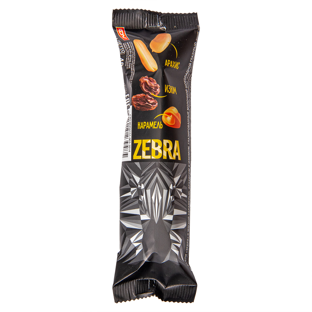 ВАФЛИ ЗЕБРА С МОЛОЧ/ШОК ГЛАЗ 40ГР