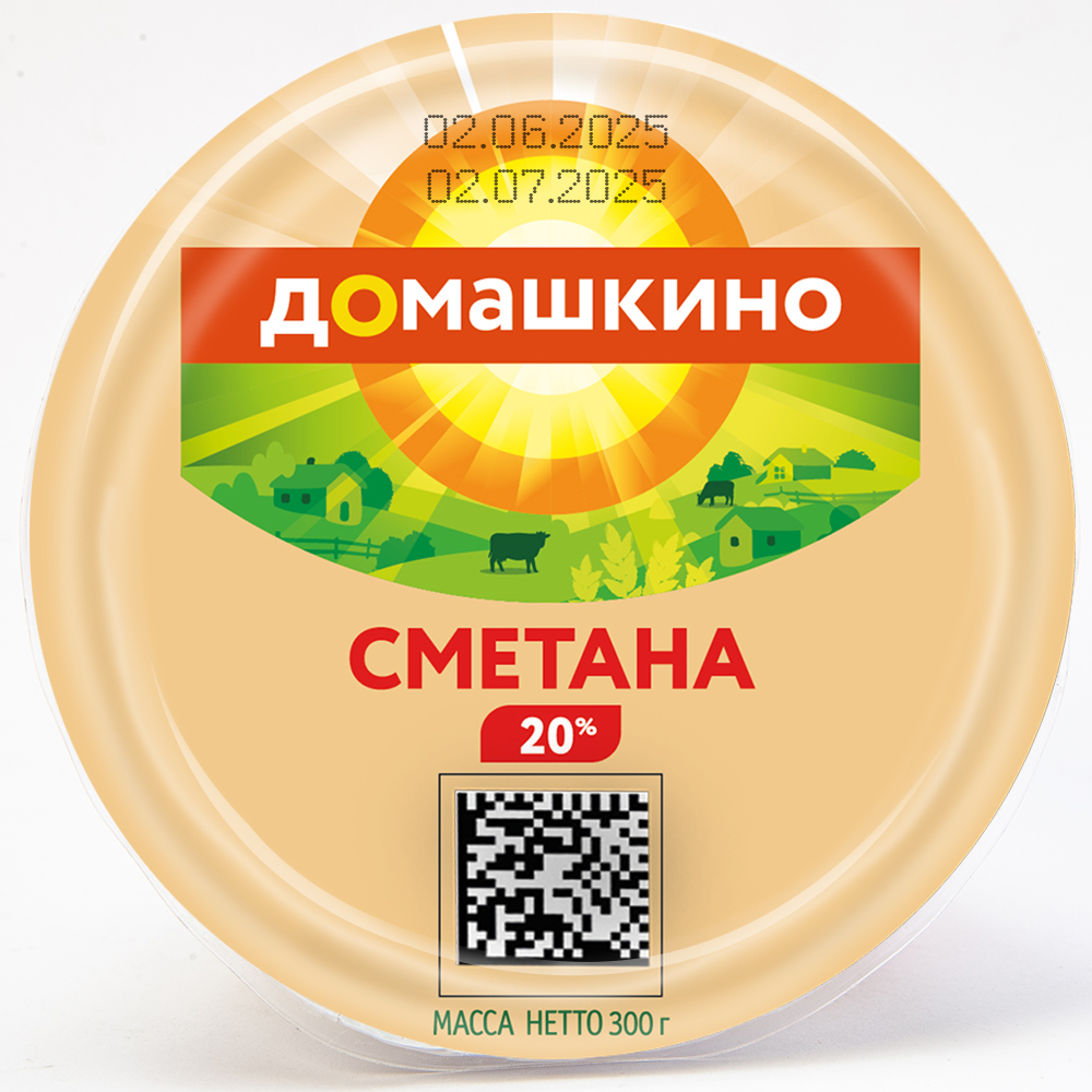 БЗМЖ СМЕТАНА СЕЛО ДОМАШКИНО 20% 300ГР