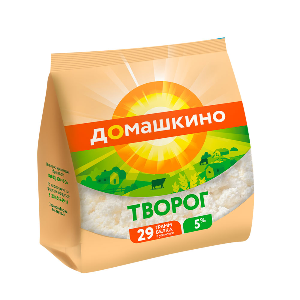 БЗМЖ ТВОРОГ СЕЛО ДОМАШКИНО 5% 180ГР СТАБИЛОБЭГ