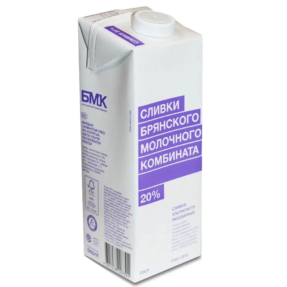 БЗМЖ СЛИВКИ БМК 20% 1Л ТБА