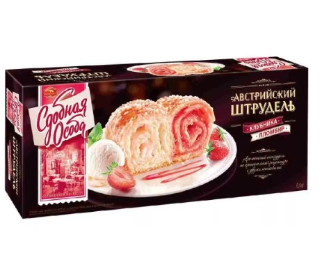 ШТРУДЕЛЬ ЧЕРЕМУШКИ АВСТРИЙСКИЙ КЛУБНИКА/ПЛОМБИР 400ГР