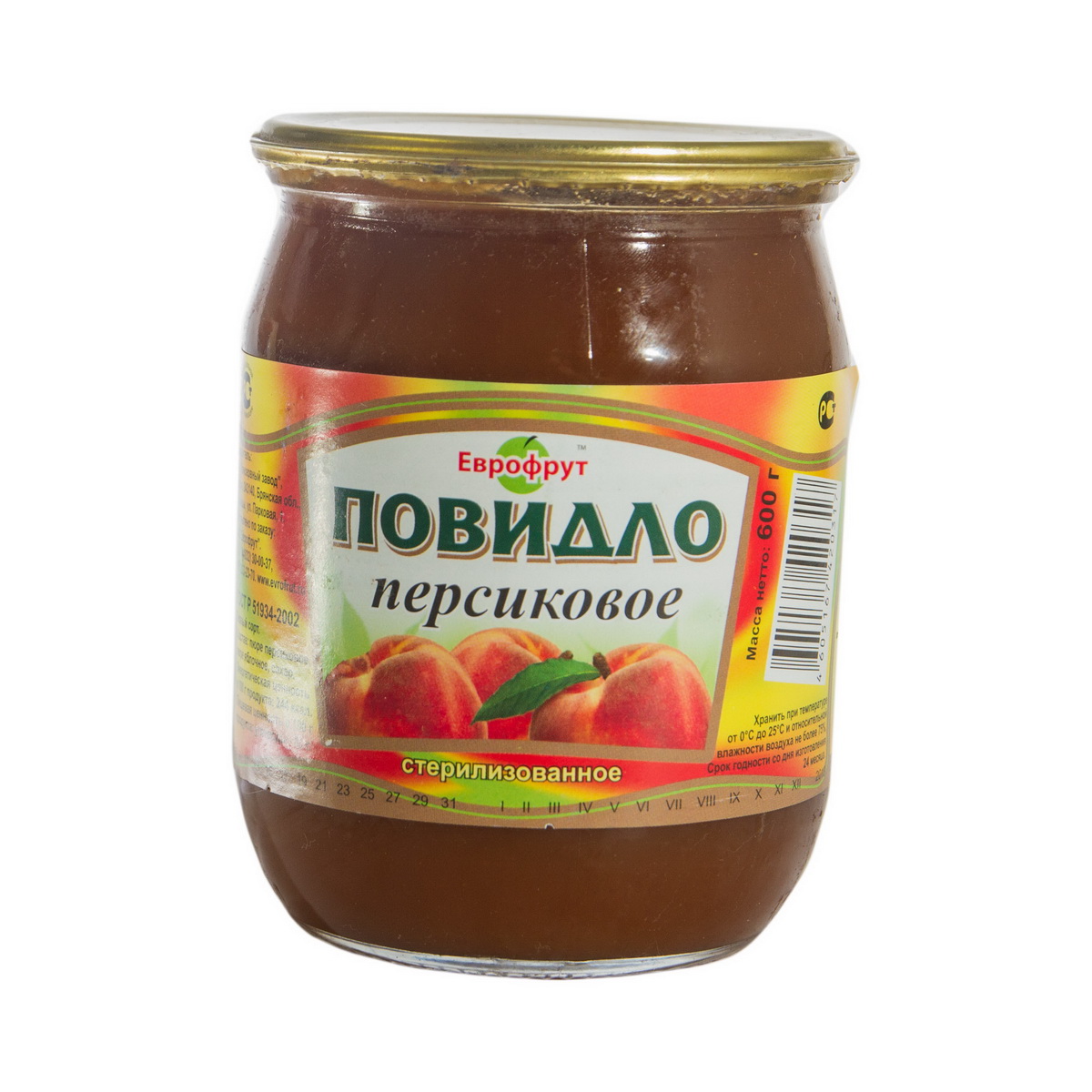 ПОВИДЛО ПЕРСИК СТ/Б 600ГР.(ЕВРОФРУТ)